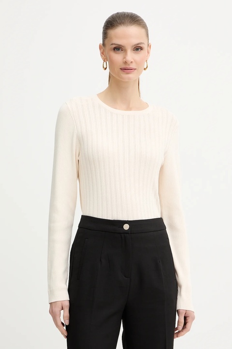 Morgan sweter damski kolor beżowy lekki MNONO - zdjęcie produktu nr 1