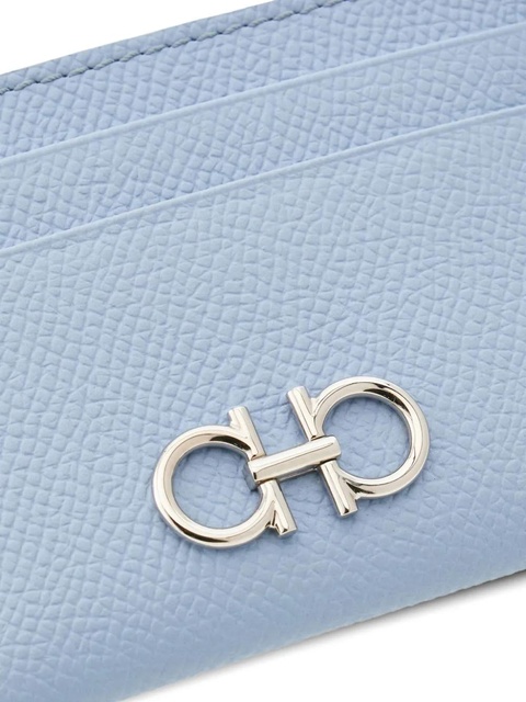 Ferragamo Gancini leather credit card holder - Blue - zdjęcie produktu nr 1