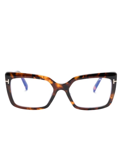 TOM FORD Eyewear FT5991B rectangle-frame glasses - Brown - zdjęcie produktu nr 1