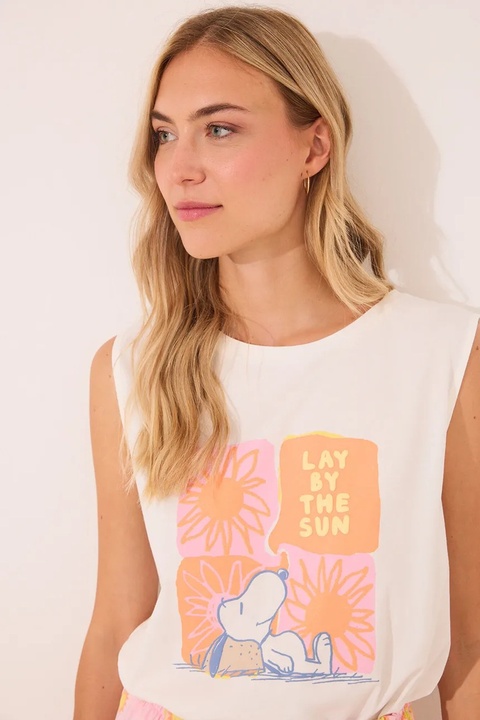 women'secret piżama bawełniana damska kolor biały bawełniana 3132109 - zdjęcie produktu nr 2