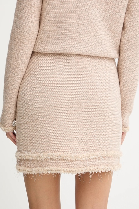 Blugirl Blumarine spódnica kolor beżowy mini rozkloszowana RF5154.MA950 - zdjęcie produktu nr 1