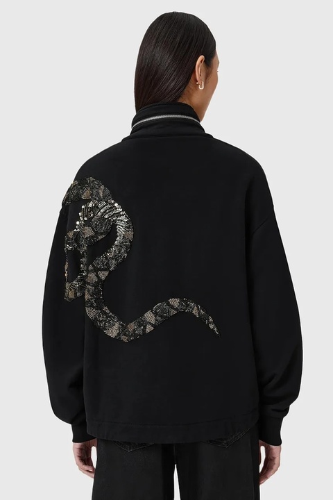 AllSaints kurtka bawełniana kolor czarny przejściowa W151JD - zdjęcie produktu nr 2