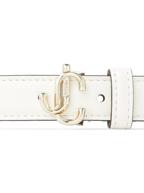 Jimmy Choo Helina logo-buckle belt - White - zdjęcie produktu nr 2