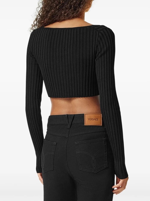 Versace Safety Pin cropped cardigan - Black - zdjęcie produktu nr 2