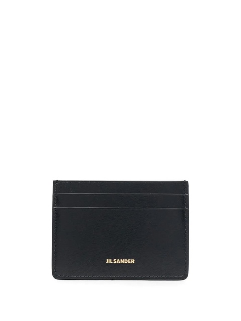 Jil Sander logo-lettering leather cardholder - Black - zdjęcie produktu nr 1