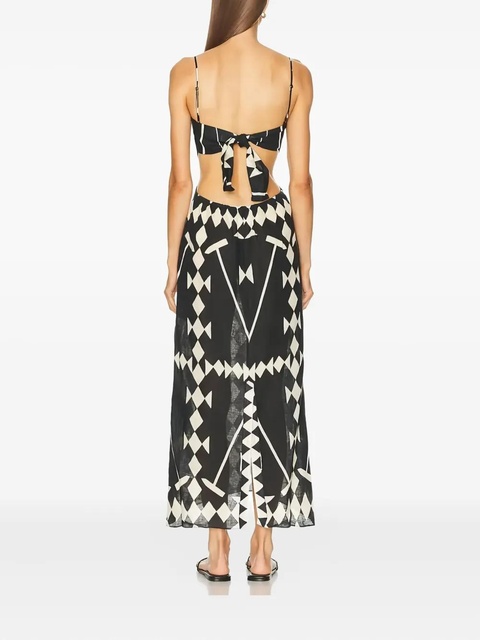 Johanna Ortiz geometric-print midi dress - Black - zdjęcie produktu nr 1