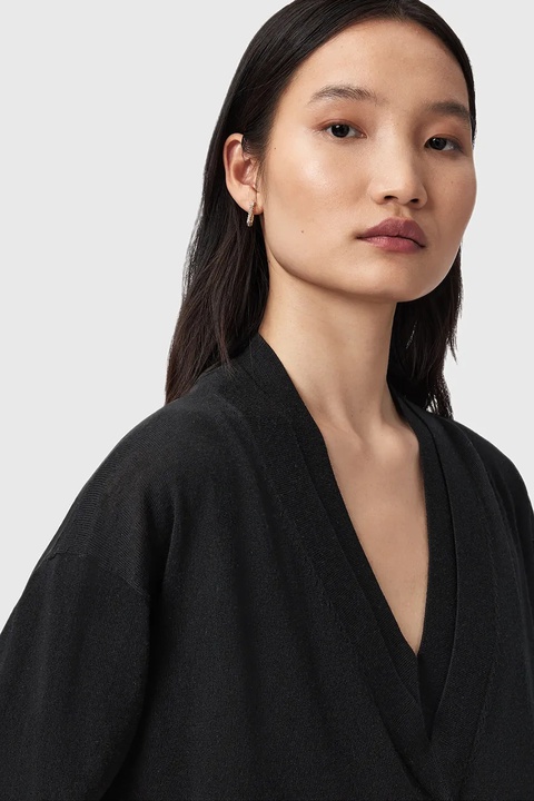 AllSaints sweter z dodatkiem wełny BERN damski kolor czarny lekki W050KD - zdjęcie produktu nr 2
