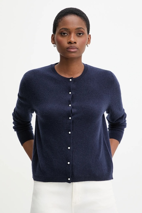 United Colors of Benetton sweter wełniany damski kolor granatowy lekki 1002D501U - zdjęcie produktu nr 1