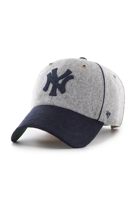 47 brand czapka z daszkiem MLB New York Yankees kolor szary z aplikacją B-BRKCU17WIS-GYA - zdjęcie produktu nr 1