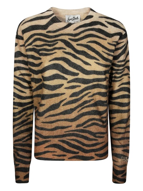 MC2 Saint Barth zebra-motif alpaca sweater - Neutrals - zdjęcie produktu nr 2