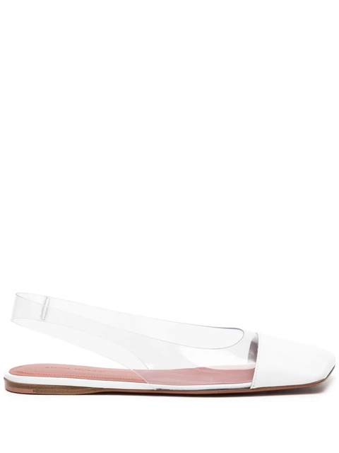 Amina Muaddi transparent-design slingback ballerina shoes - White - zdjęcie produktu nr 1
