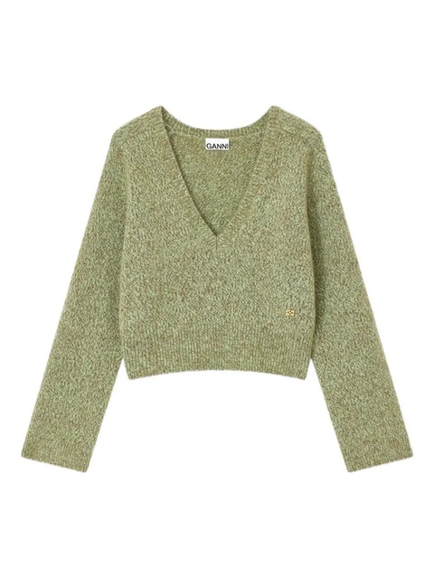 GANNI V-neck sweater - Green - zdjęcie produktu nr 1