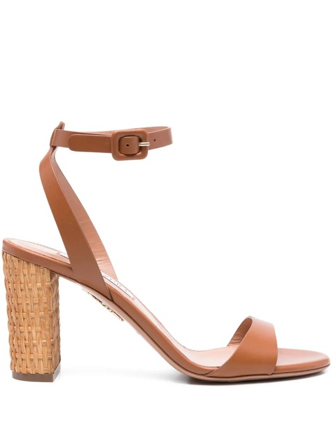 Aquazzura 85mm Sunseeker woven-block leather sandals - Brown - zdjęcie produktu nr 1
