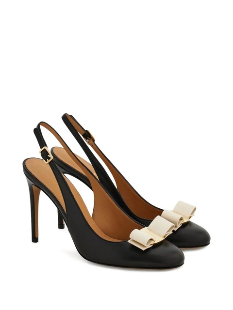 Ferragamo 90mm bow slingback pumps - Black - zdjęcie produktu nr 2