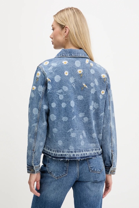 Desigual kurtka jeansowa DAISY kolor niebieski przejściowa 25WWED15 - zdjęcie produktu nr 2