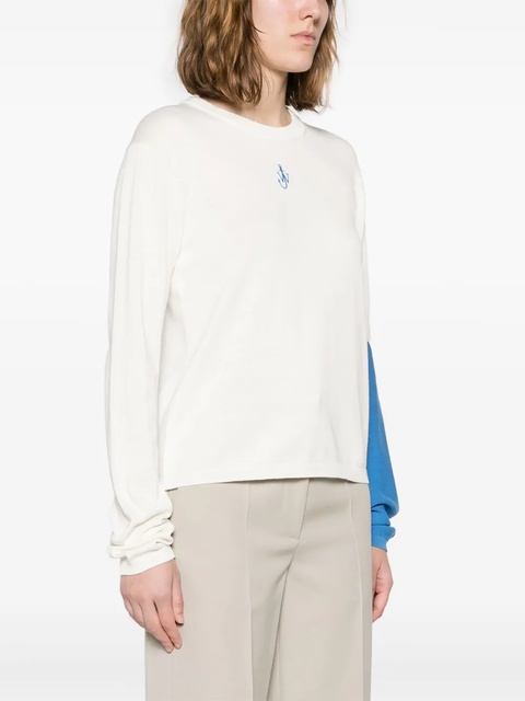 JW Anderson logo-embroidered long-sleeve jumper - White - zdjęcie produktu nr 2