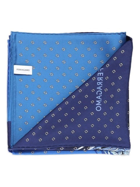 Ferragamo logo-print silk scarf - Blue - zdjęcie produktu nr 2
