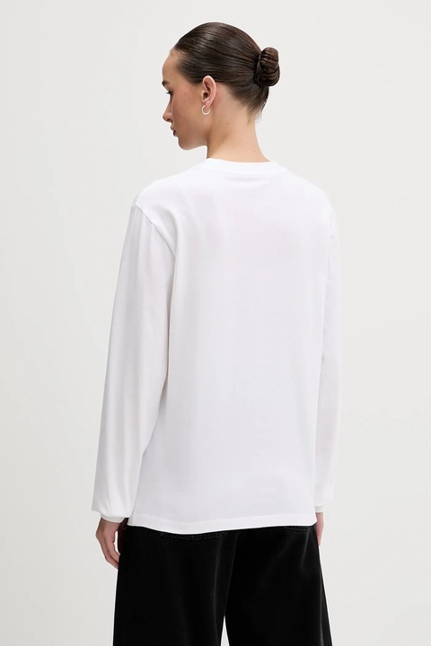 Carhartt WIP longsleeve bawełniany kolor biały - zdjęcie produktu nr 1