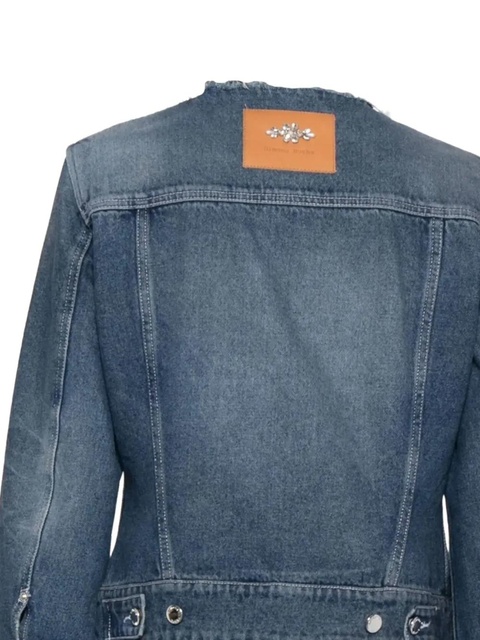 Simone Rocha distressed denim jacket - Blue - zdjęcie produktu nr 2