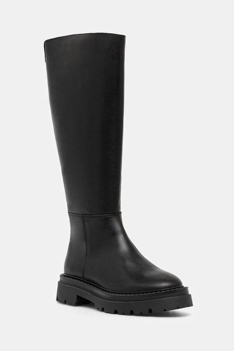 Steve Madden kozaki skórzane Kaja-W damskie kolor czarny na płaskim obcasie 11004946 - zdjęcie produktu nr 1