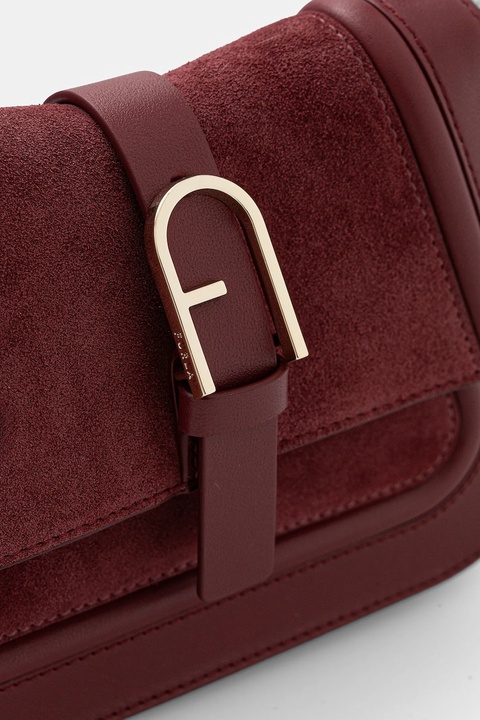 Furla torebka skórzana kolor bordowy WB01884.BX2567.T1R00 - zdjęcie produktu nr 2