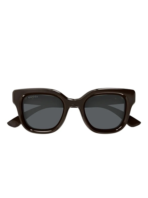 Gucci Eyewear Gucci Sunglasses Square Full Rim, Shiny Solid Brown Frame and Grey Lens GG1828S004 - zdjęcie produktu nr 1
