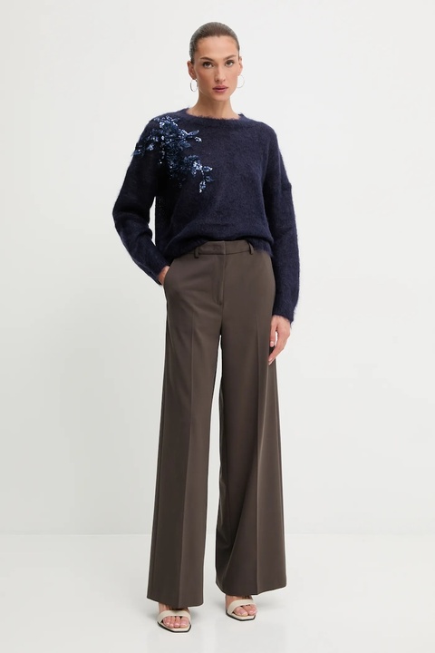 Blugirl Blumarine sweter z dodatkiem moheru damski kolor granatowy RF5082.MS037 - zdjęcie produktu nr 2