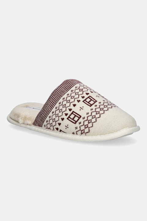 Tommy Hilfiger kapcie TH GRAPHIC HOUSE SHOE TRIAL kolor beżowy FW0FW09062 - zdjęcie produktu nr 1