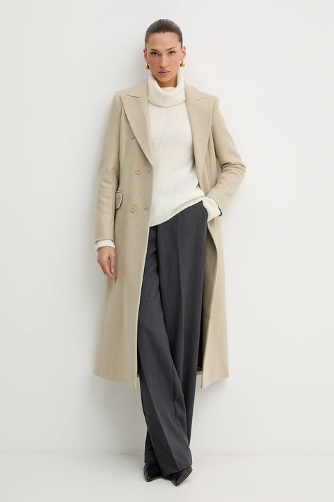 Silvian Heach płaszcz ALBACETE kolor beżowy GPA25010CP - zdjęcie produktu nr 1