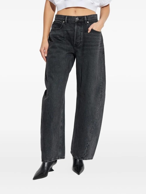 Alexander Wang rhinestone-embellished cotton jeans - Grey - zdjęcie produktu nr 2