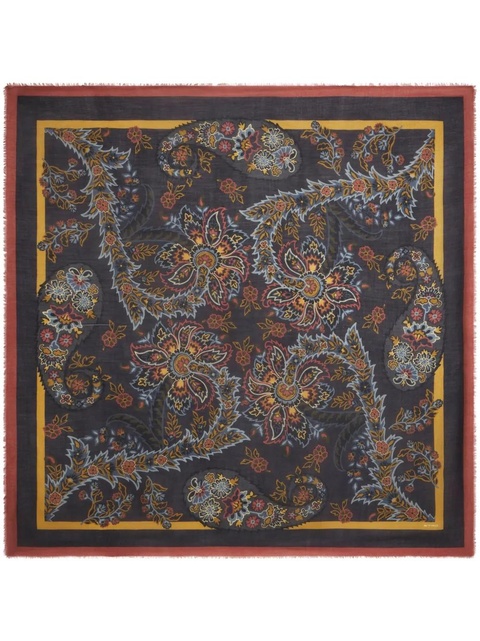 ETRO paisley-print wool-silk blend scarf - Black - zdjęcie produktu nr 1