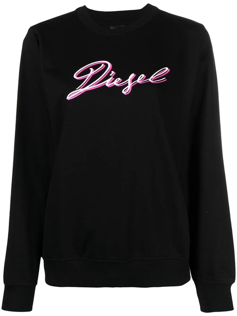 Diesel F-ANG-K15 logo-print rib-trimmed sweatshirt - Black - zdjęcie produktu nr 1