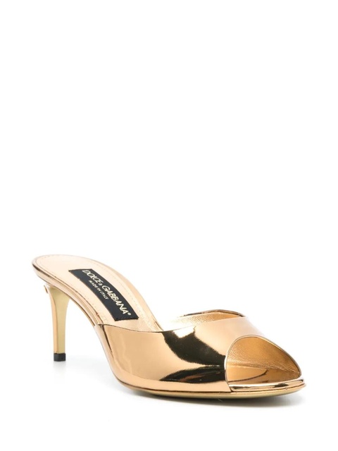 Dolce & Gabbana 70mm metallic-finish leather sandals - Gold - zdjęcie produktu nr 2