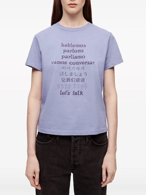 RE/DONE Lets Talk cotton T-shirt - Blue - zdjęcie produktu nr 2