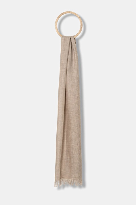 Weekend Max Mara szal wełniany KEN damski kolor beżowy gładki 2525546044600 - zdjęcie produktu nr 2