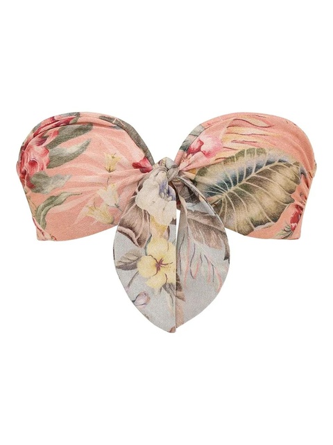 ZIMMERMANN scarf-tie floral bikini top - Pink - zdjęcie produktu nr 1