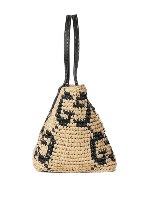 Gucci small raffia GG pattern tote bag - Neutrals - zdjęcie produktu nr 1