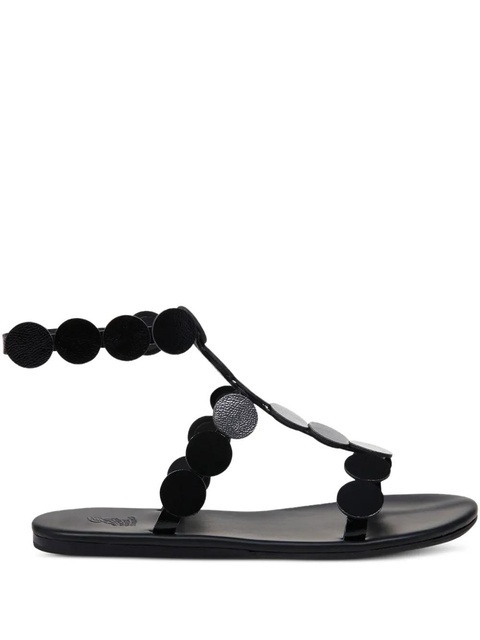 Ancient Greek Sandals Triton circle-embellished flat sandals - Black - zdjęcie produktu nr 1