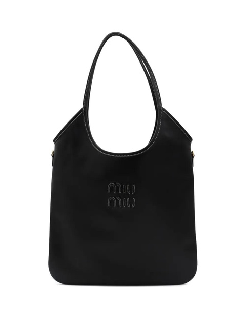 Miu Miu Ivy logo-detail leather tote bag - Black - zdjęcie produktu nr 1