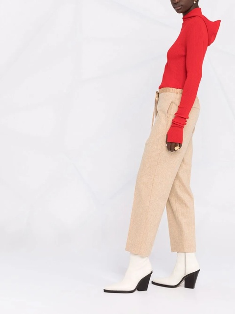 Jil Sander ribbed-knit hoodie - Red - zdjęcie produktu nr 2