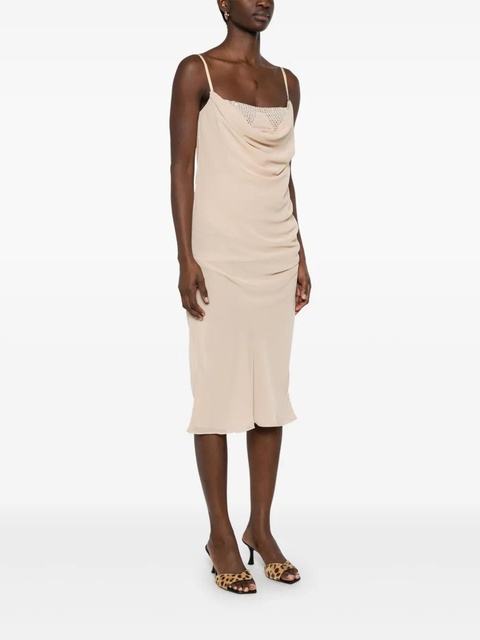 The Attico draped midi dress - Neutrals - zdjęcie produktu nr 1