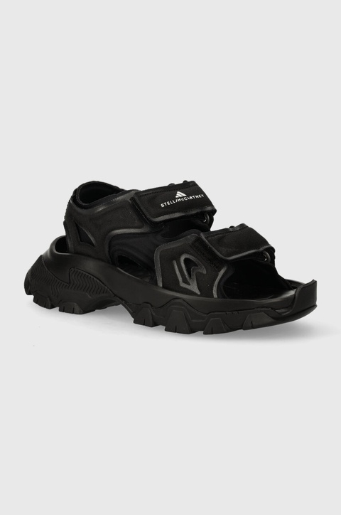 adidas by Stella McCartney sandały Hika Sandal Canvas damskie kolor czarny na platformie IE3540 - zdjęcie produktu nr 1
