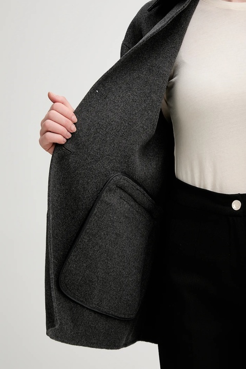 Nanushka płaszcz z dodatkiem wełny kolor szary NW25FWJK27994 - zdjęcie produktu nr 2