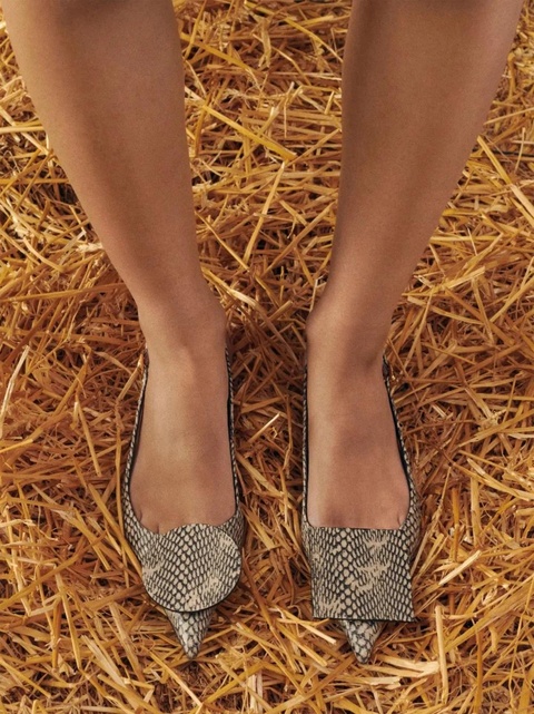 Jacquemus snakeskin-print slingback pumps - Neutrals - zdjęcie produktu nr 2