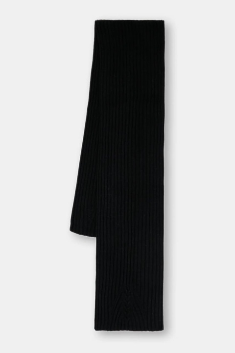 United Colors of Benetton szalik wełniany kolor czarny gładki 1244DU01G - zdjęcie produktu nr 2