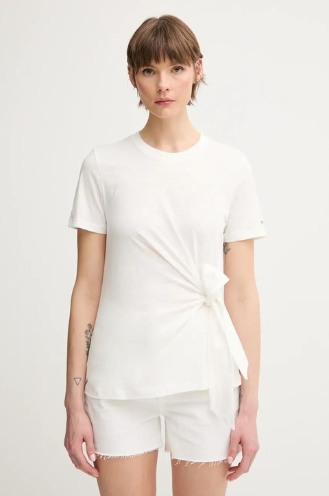 Tommy Hilfiger t-shirt bawełniany damski kolor biały WW0WW44559 - zdjęcie produktu nr 1
