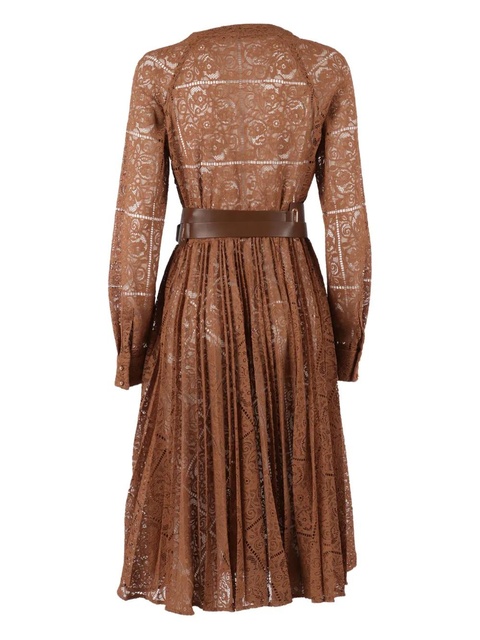 Max Mara Pensile lace-belted midi dress - Brown - zdjęcie produktu nr 2