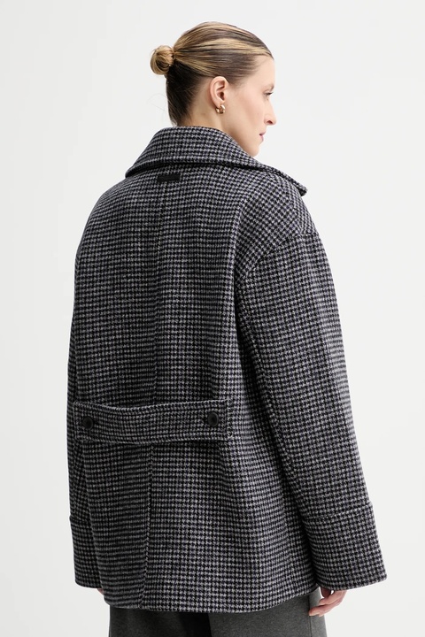Calvin Klein płaszcz z dodatkiem wełny kolor szary LV044D531G - zdjęcie produktu nr 2
