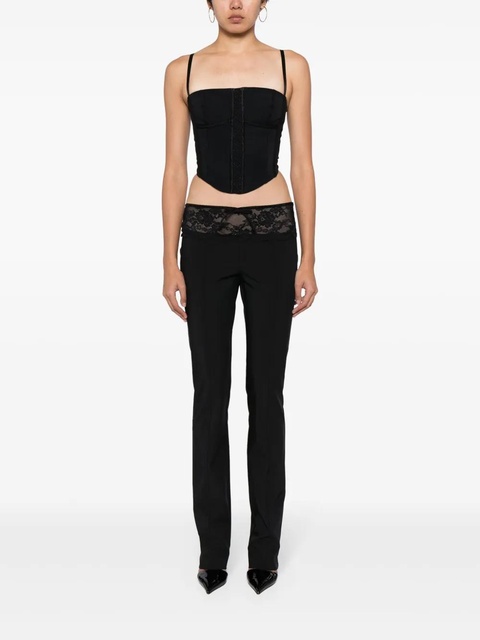 Blumarine lace-detail tapered trousers - Black - zdjęcie produktu nr 2