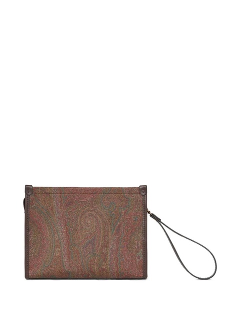 ETRO Arnica Pegaso-embroidered clutch bag - Brown - zdjęcie produktu nr 2